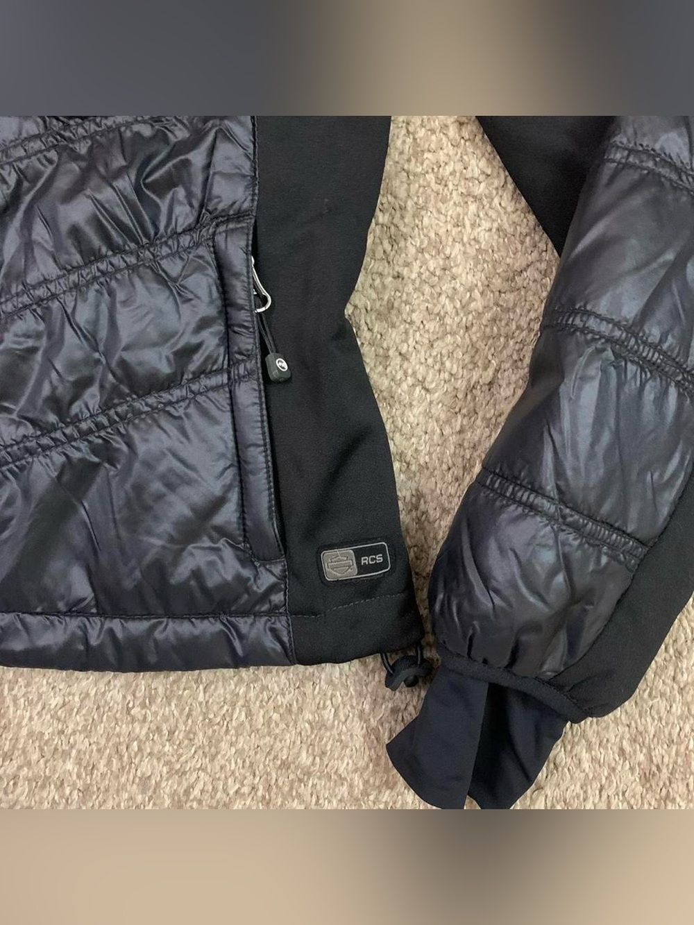 Harley Davidson Womens XS Black Quilted Puffer Jacket Logo Insulated Riding Gear - Picture 5 of 11
